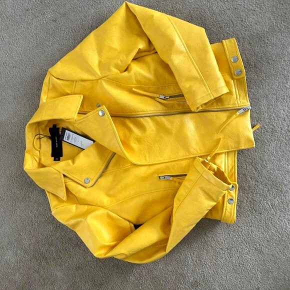 Yellow faux leather jacket - Picture 1 of 1